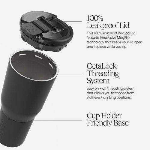 BrüMate Nav 25oz Insulated Travel Tumbler - 100% Leak Proof with Magnetic BevLock™ Lid | Blue Agave
