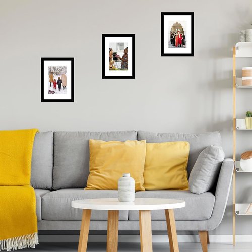 JCJMY A5 Picture Frame - Black Wall Hanging & Tabletop Display | Fits 4x6 Photo with Mat or 5.8x8.3 Without