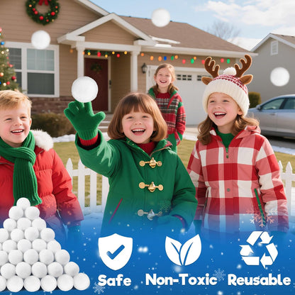 Skiennix Christmas Decorations - 60 PCS 2-Inch Fake Snowballs for Indoor Family Fun & Parties
