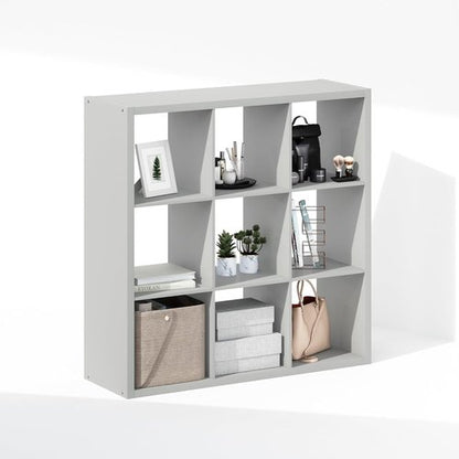 Furinno 9-Cube Closet Organizer - Extra Thick Frame for Stylish Storage | Light Grey