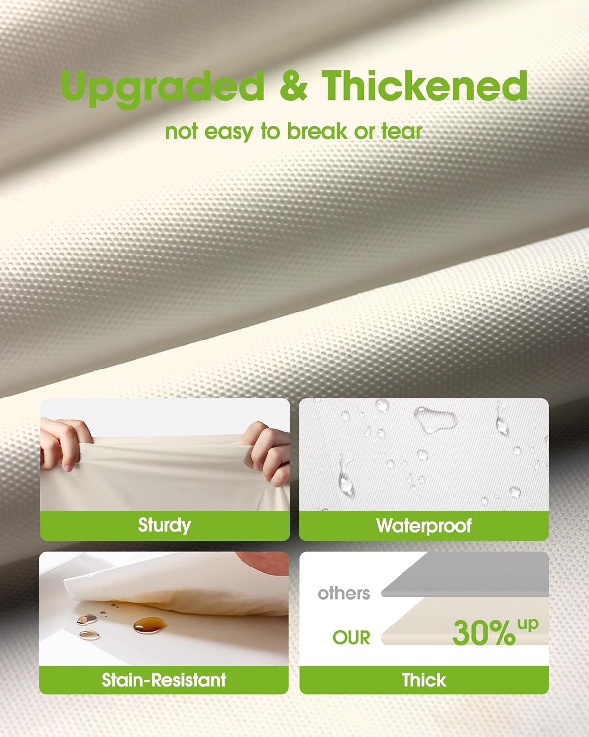 Pureegg Disposable Plastic Tablecloths - 10 Pack, 54 x 108 Inch, Leakproof & Sturdy for Parties, Weddings, Thanksgiving - Beige & Cream