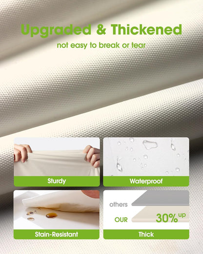 Pureegg Disposable Plastic Tablecloths - 10 Pack, 54 x 108 Inch, Leakproof & Sturdy for Parties, Weddings, Thanksgiving - Beige & Cream