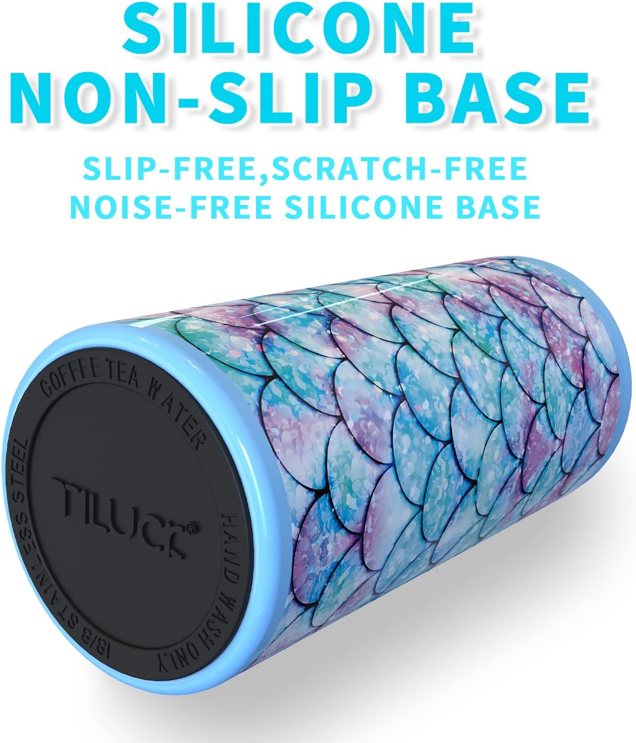 TILUCK Slim Can Cooler - Insulated Stainless Steel for 12 oz Beer & Hard Seltzer | Fish Scales Design
