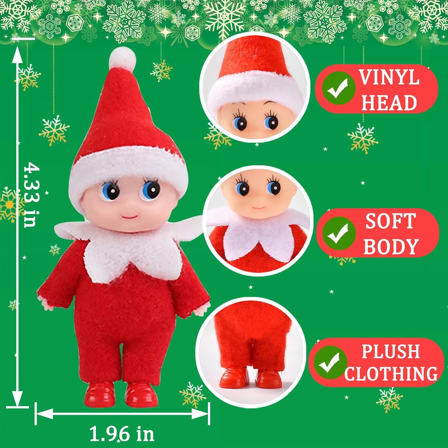 Tiny Elf Baby Doll - Miniature Elf Boy & Girl | Perfect Stocking Stuffer Gift for Kids & Adults