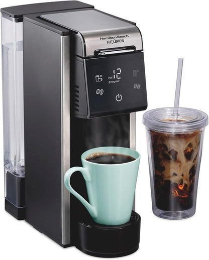 Hamilton Beach FlexBrew Coffee Maker - 4-in-1 Single Serve for Hot & Iced Coffee, 45 oz Reservoir, Black