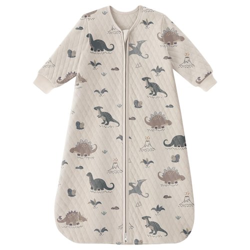 Yoofoss Baby Sleep Sack 6-12 Months 1.0 Tog Long Sleeve Sleep Sack Organic Cotton Wearable Blanket for Infants 2-Way Zipper Quilted Sleeping Sacks(Medium)