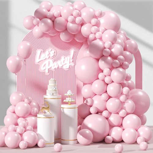 Awenztech Balloon Arch Kit - 120pcs Light Pink Latex Balloons in Various Sizes for Baby Showers & Parties