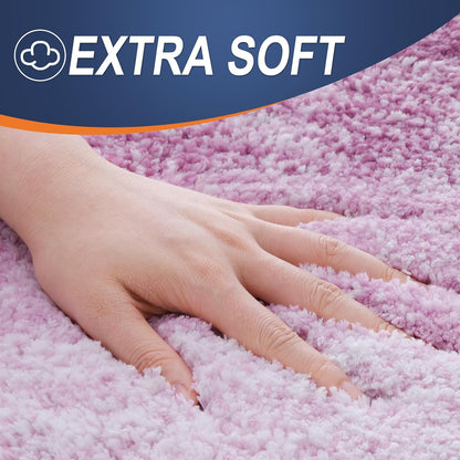 OLANLY Bathroom Runner Rugs - Extra Soft Microfiber Bath Mats | 54x24, Quick Dry, Rubber Backing, Pinkish-Purple