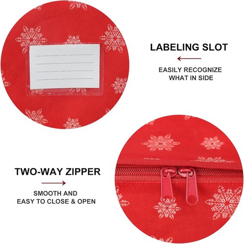 Christmas Wreath Storage Container - 24 Inch Durable Bag with Handles for Holiday Decor - 1 Pack