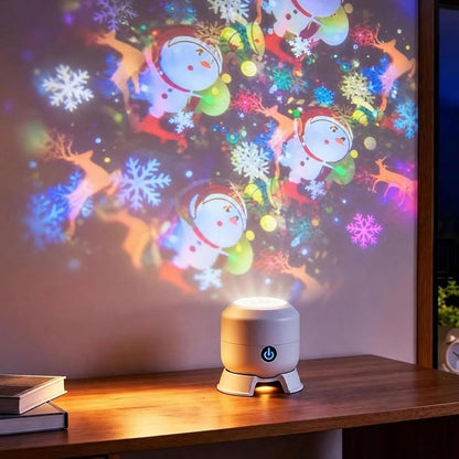 Dynamic Rotating LED Projector Light - USB Rechargeable Christmas Night Sky Projection for Kids Room