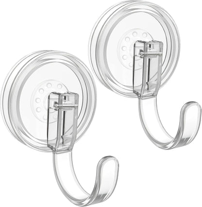 Clear Wreath Hanger - 22 LB Strong Suction Cup Hooks for Fall & Christmas Decor | 2 Pack
