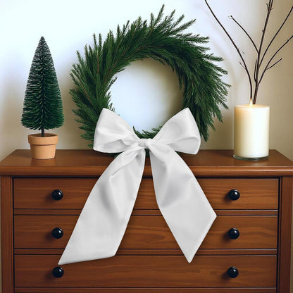 Regine Switzerland 8 Pcs White Wreath Sash - Embroidery Blank Accessories for Weddings & Decor | 4.49'' x 56.3''