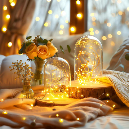 Skiennix Fairy Lights - 33Ft Waterproof Silver Wire String Lights | 100 LEDs for Indoor/Outdoor Decor