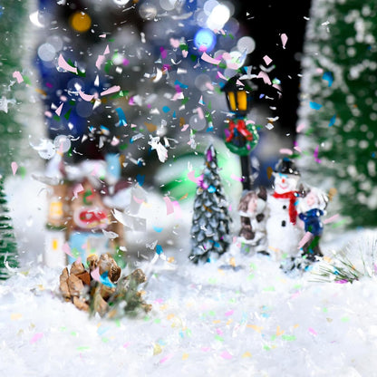 Skiennix Fake Snow Decor - Glittery Artificial Snow for Craft Making | 10.6 Ounce Holiday Decoration