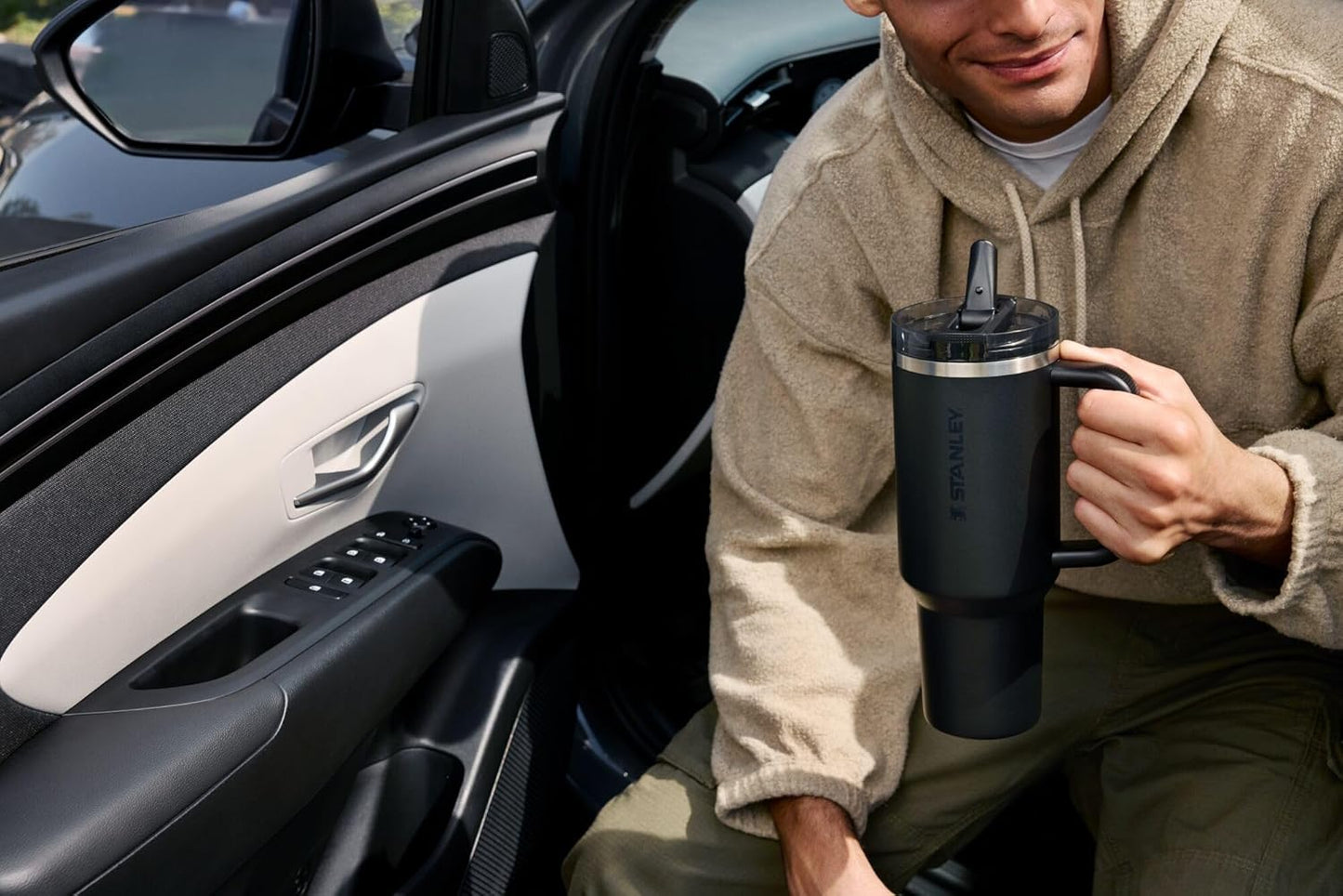STANLEY Quencher ProTour Tumbler - 14 oz Insulated Stainless Steel Cup with Leakproof Lid & Built-In Straw | BPA-Free | Chalk