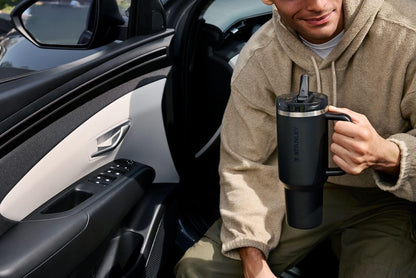 STANLEY Quencher ProTour 14 oz Tumbler - Leakproof Lid, Built-In Straw & Handle | Insulated, BPA-Free, Black 2.0