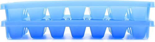 Camco Stackable Mini Ice Cube Tray - Space-Saving Design, 2-Pack, Blue Color