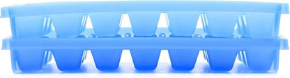 Camco Stackable Mini Ice Cube Tray - Space-Saving Design, 2-Pack, Blue Color