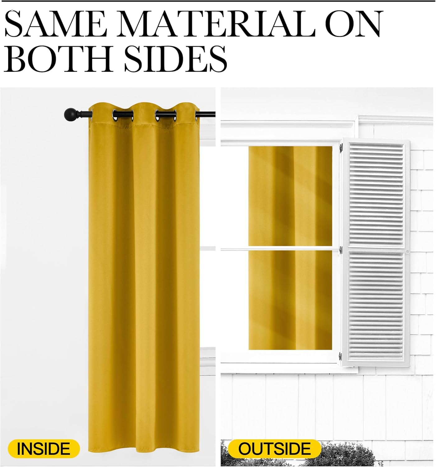 NICETOWN Gold Blackout Cafe Curtains - Faux Silk Grommet Drapes for Small Windows | 42" x 84", 2 Panels