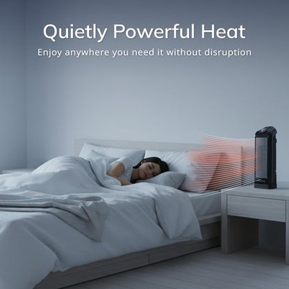 Lasko Oscillating Ceramic Tower Space Heater for Home with Overheat Protection, Adjustable Thermostat, and 2 Speeds, 15.7 Inches, Black, 1500W, CT16450