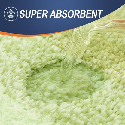 OLANLY Bathroom Rugs Mat 24x16, Extra Soft Absorbent Microfiber Bath Rugs, Rubber Backing, Quick Dry, Machine Washable Bath Mats for Bathroom Floor, Tub and Shower, Home Decor Accessories, Light Green