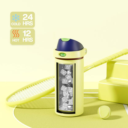 POWCAN Insulated Stainless Steel Water Bottle - 18 oz, 2-in-1 Spout & Straw, Leakproof, Travel-Friendly