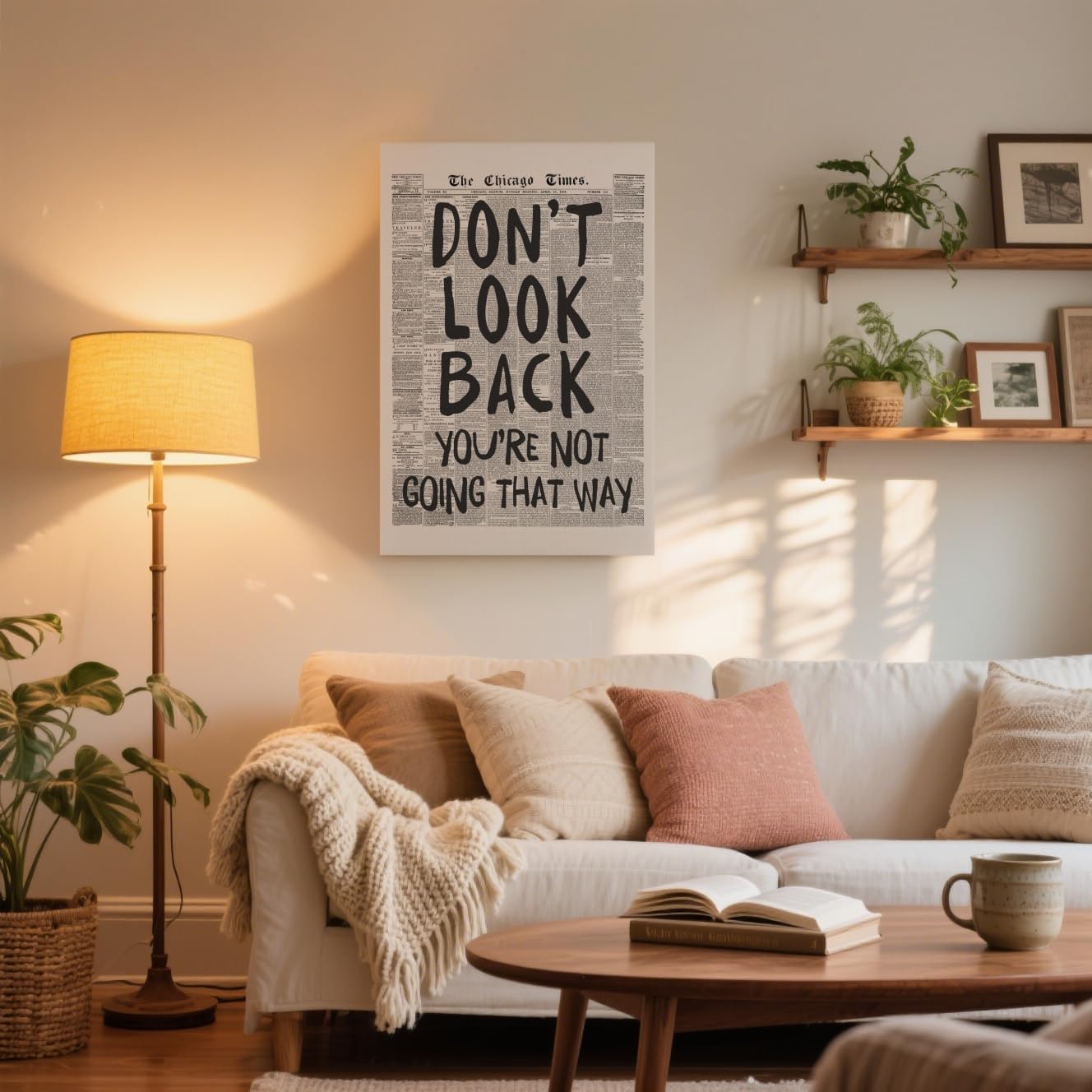 Vintage Newspaper Wall Art - Motivational Quote Poster | Black and White Inspirational Canvas Print 8x12