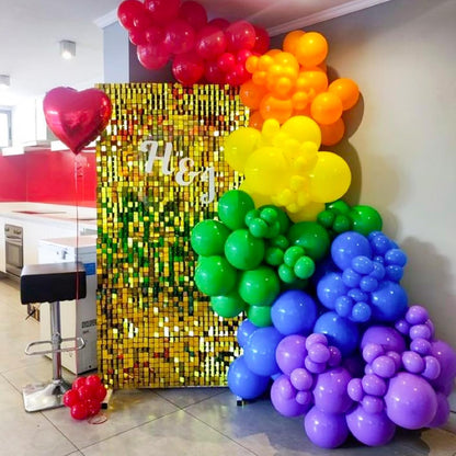 PartyWoo 100 Pcs 12-Inch Red, Yellow & Blue Latex Balloons - Perfect for Baby Showers & Birthday Celebrations