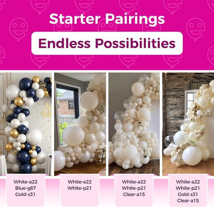 Bezente Pearl White Latex Balloons - 150 Pack 5-Inch Matte Helium Balloons for Weddings & Parties