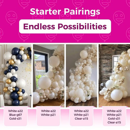 Bezente Pearl White Latex Party Balloons - 150 Pack 5 Inch Matte Small Ivory Helium Pearlescent White Balloons for Anniversary Wedding Baby Shower Birthday Party Decorations