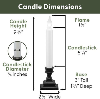 612 Vermont LED Window Candles - Battery Operated with Timer | Bright Hot Spot, Antique Bronze (Pack of 4)