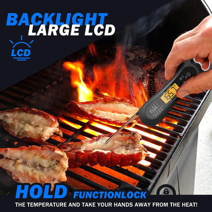 Skiennix Digital Meat Thermometer - Instant Read Kitchen Gadget with Backlight & Bottle Opener | Perfect for BBQ, Turkey, Candy, and Liquids