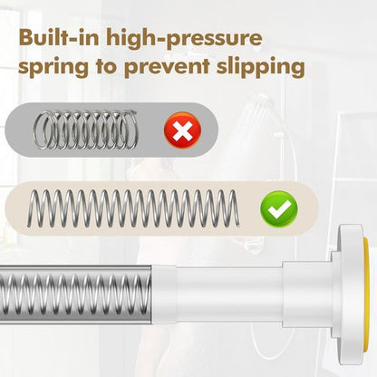 GXOACKJ White Shower Curtain Rods - 31-80 Inch Spring Tension Shower Rods for Bathroom, Adjustable, No Drilling, No Rust, Stainless Steel