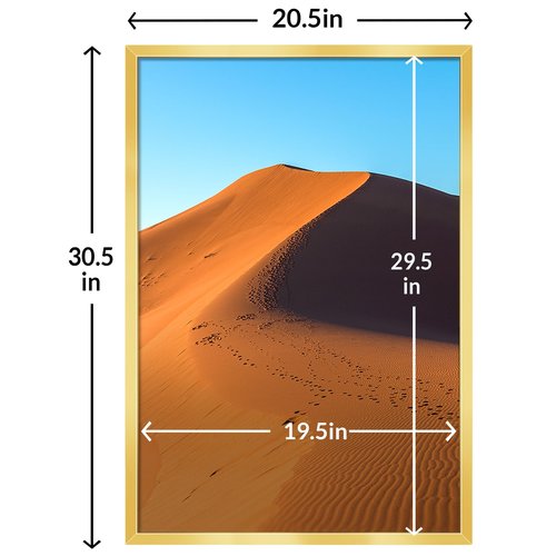 LaVie Home 20x30 Picture Frame for Wall Display, 20x30 Gold Picture Frame with HD Plexiglas, 20 x 30 Poster Frame 1 Pack, Display Frame for Vertical or Horizontal, Classic Collection