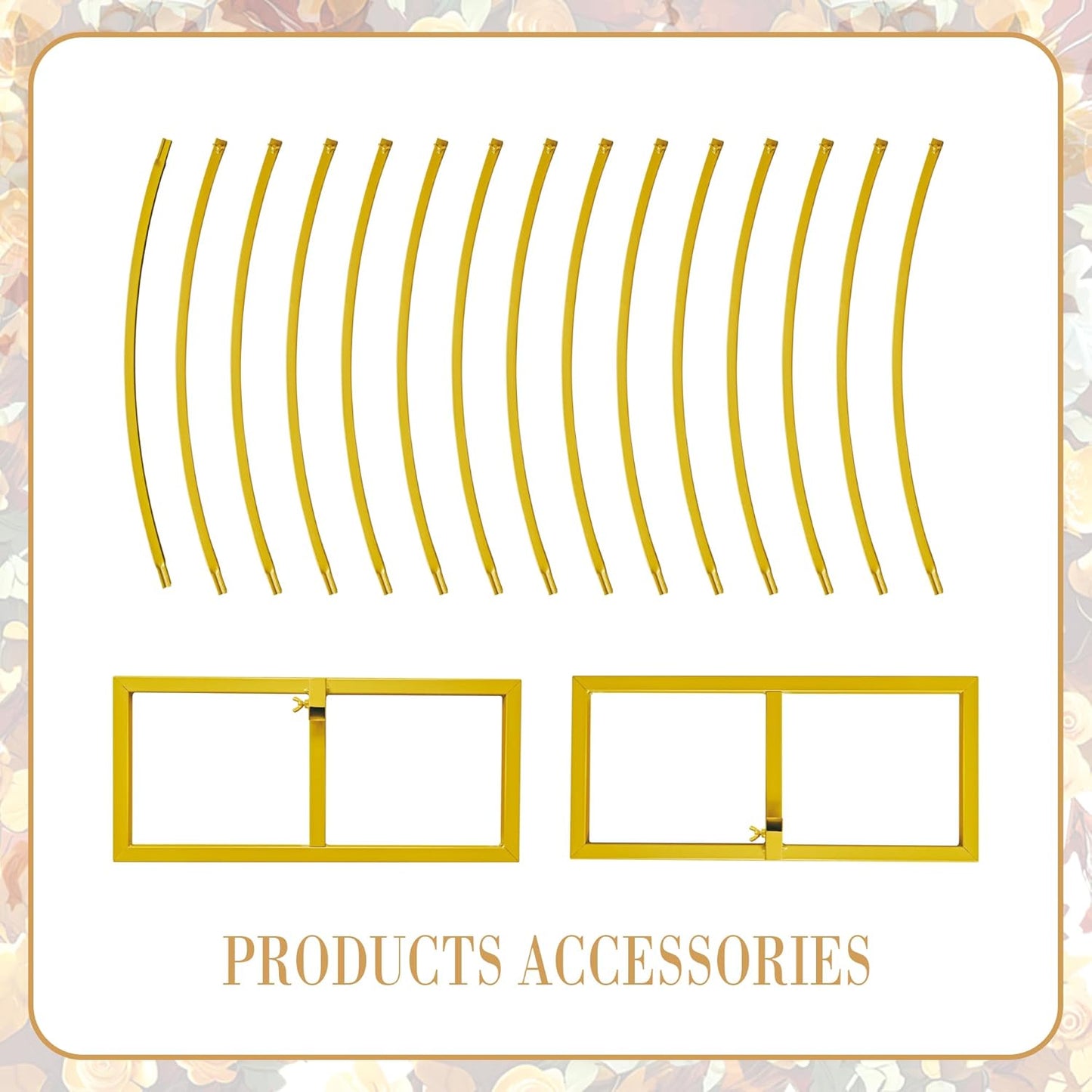 Skiennix Round Balloon Arch Stand - 8FT Gold Metal Circle Backdrop for Weddings & Events