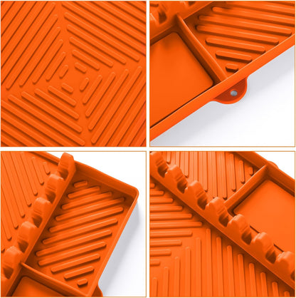 Skiennix Silicone Tools Mat - Versatile Griddle & Baking Countertop Drip Pad | Orange for Blackstone & Weber Grills