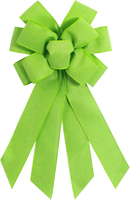 Skiennix Light Green Burlap Wreath Bow - 20 x 11 Inches Easter Decor | Farmhouse Style Front Door Accent