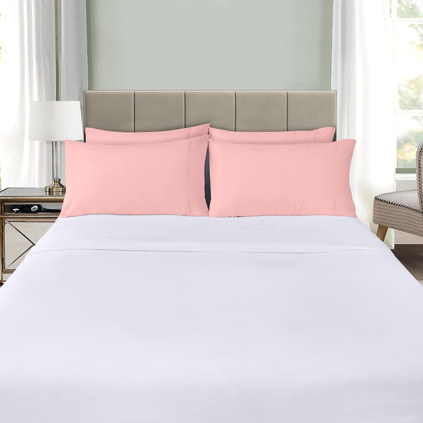 Utopia Bedding Queen Pillow Cases - Soft Brushed Microfiber - 4 Pack, Fade Resistant | 20 x 30 Inches, Pink