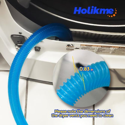 Holikme Dryer Vent Cleaner Kit - Lint Remover Vacuum Attachment Brush & Hose | Blue