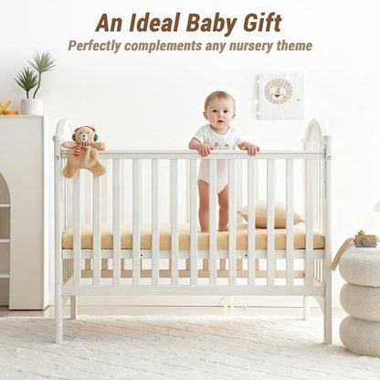 Bailix Heavyweight Muslin Baby Crib Sheets - 2PCS 52"x28" Neutral Fitted Crib Sheets for Boys Girls, Breathable Soft 100% Organic Cotton Standard Baby Mattress Sheet (Cream, Coffee)