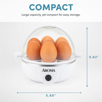 AROMA® Electric Egg Cooker - Easy Steaming & Poaching | XL Capacity for 7 Eggs