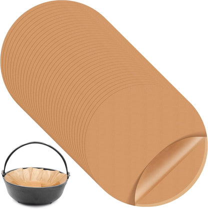Teenyyou 40 Pcs Round Parchment Paper Liners - 20 Inch Disposable Baking Sheets for Dutch Ovens, Air Fryers & BBQ