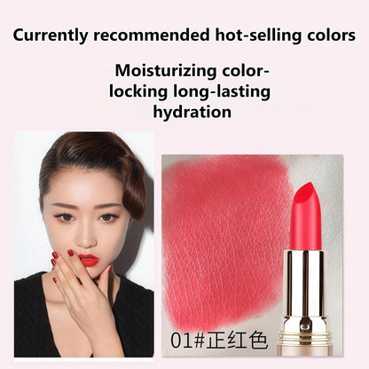 Alobon Long-Lasting Deep Red Lipstick - Moisturizing Formula for Vibrant Color (10* Aunt Color)