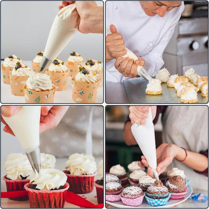 Engorgio Disposable Mini Piping Bags - 100 Pcs 8-Inch Clear Pastry Bags for Cakes, Macarons & Cupcakes