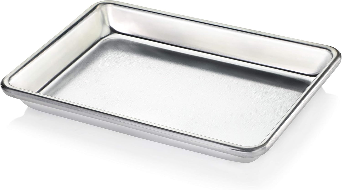 New Star Foodservice 18-Gauge Aluminum Sheet Pan - Commercial-Grade Bun Pan (9 2/3" W x 6 2/3" L x 1" H)
