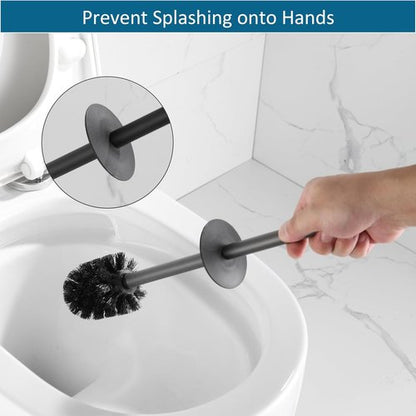 BVL Toilet Brush and Holder Set - Stylish Black Freestanding Design for Modern Bathrooms