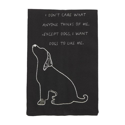 Mud Pie Embroidered Dog Towel, Don't Care, 26" x 16.5"