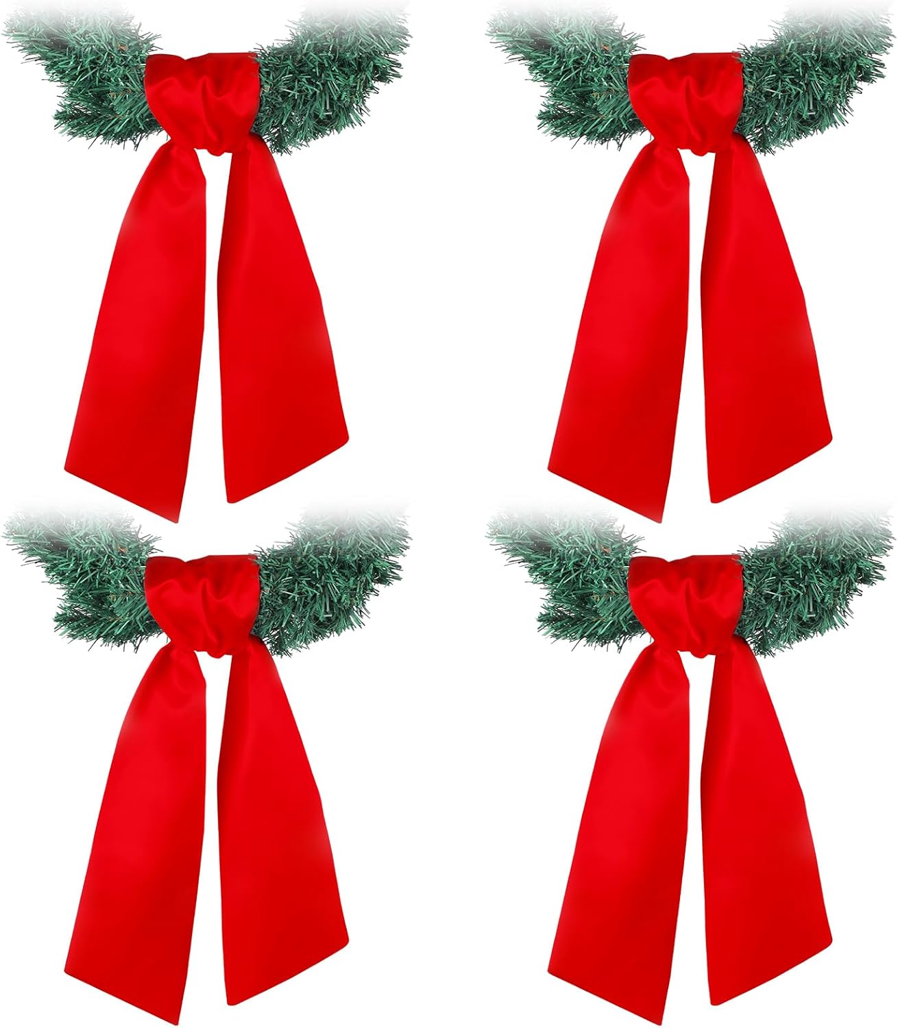 VitalCozy Wreath Sash Set - 4 Pcs Embroidery Blanks for Front Door Decor | Red (4.49" X 56.30")