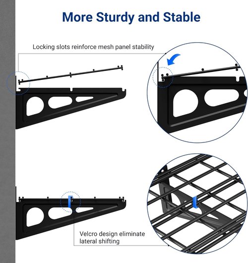 FLEXIMOUNTS Wall Shelf | 2-Pack 1x4ft Floating Garage Storage Rack - Black Classic Series