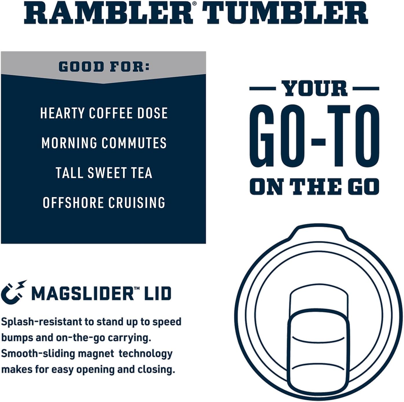 YETI Rambler 20 oz Tumbler - Stainless Steel Vacuum Insulated with MagSlider Lid